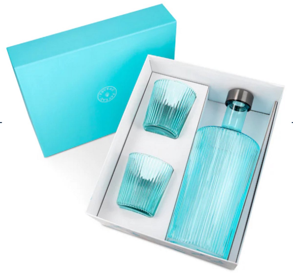 PAVEAU Geschenkset LUCKY - fles met 2 glazen