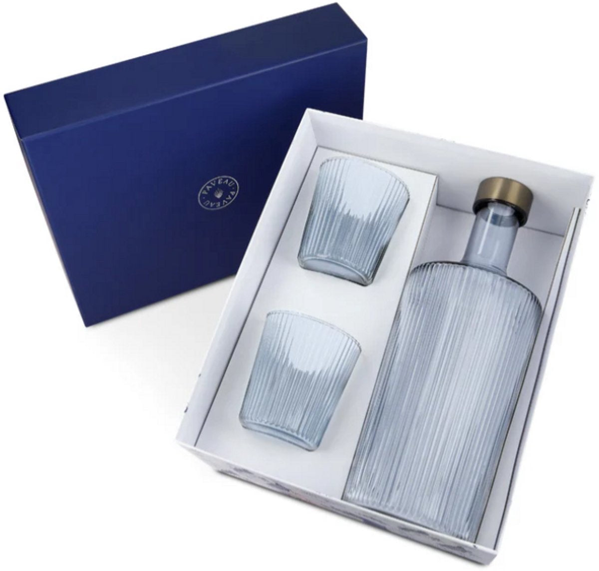 PAVEAU Geschenkset TWILIGHT - fles met 2 glazen