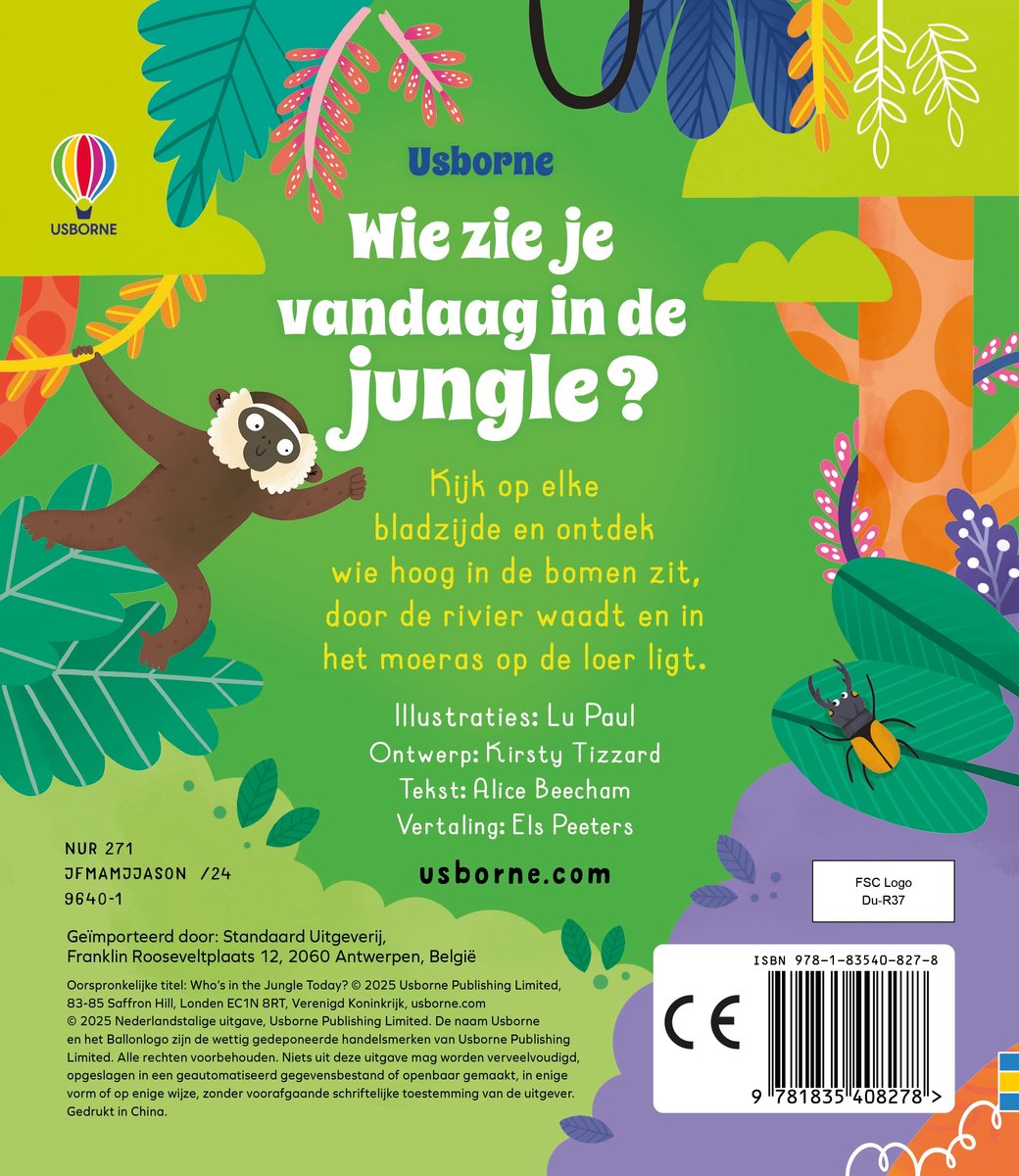 Kartonboek - Wie zie je vandaag in de jungle?