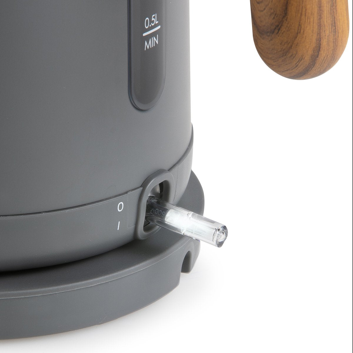 DOMO Waterkoker Wood You - matgrijs