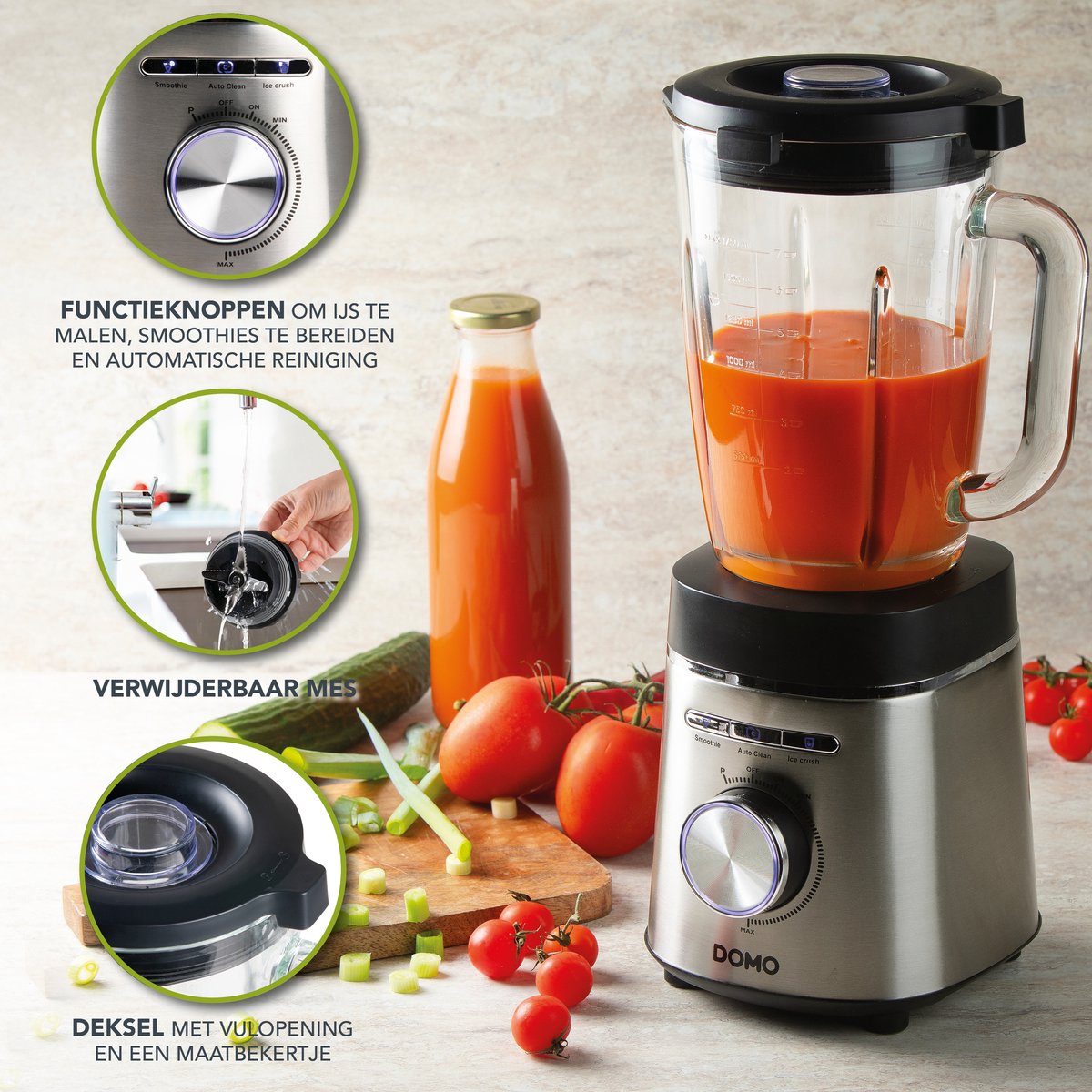DOMO Blender high speed 1400W - inox