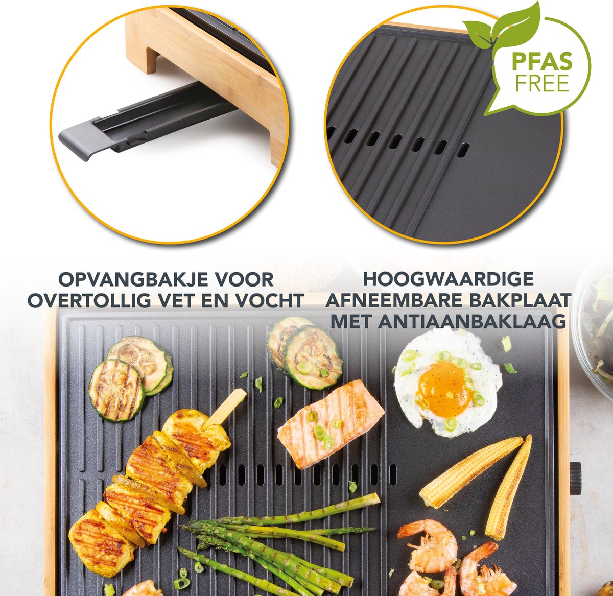 DOMO Plancha grill - bamboo style