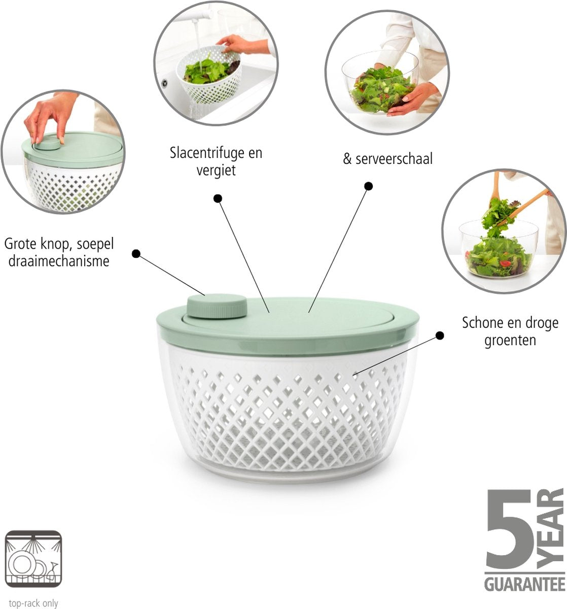 BRABANTIA Tasty+ Sla centrifuge jade green