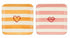BLISS Bord vierkant 14x14cm - ass. roze/ oranje