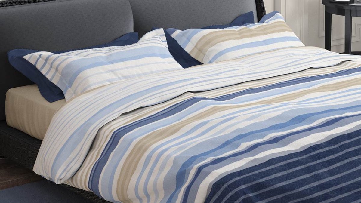 ROMANETTE Dekbedovertrek - 200x200cm - Donnie coastal blue