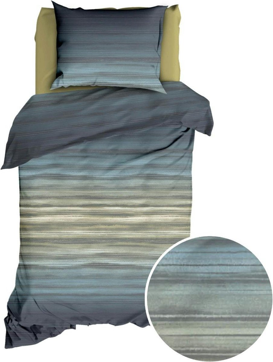 SATIN D'OR Dekbedovertrek - 140x200cm - Fluvius teal/ blauw satijn