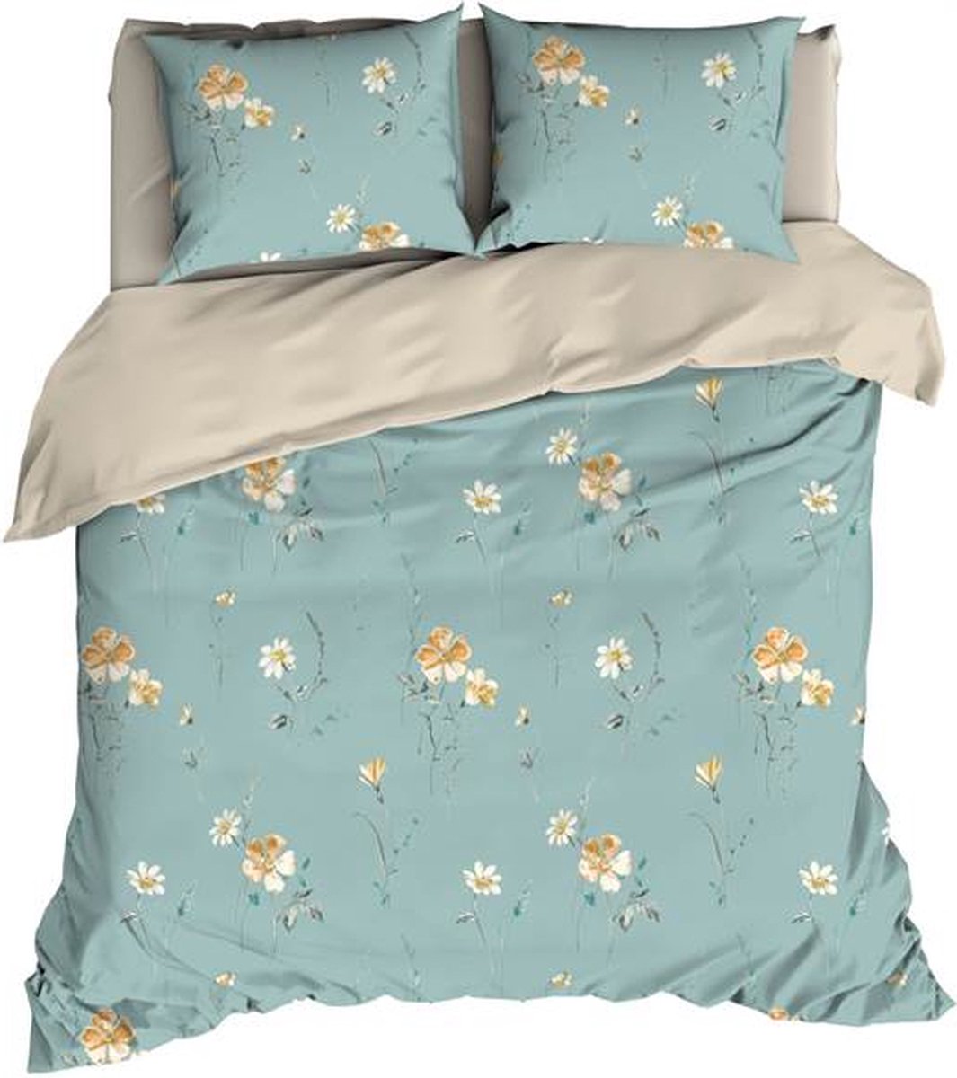 SATIN D'OR Dekbedovertrek - 240x200cm - Zabina aqua blue satijn