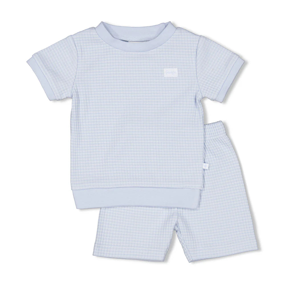 FEETJE Shortama wafel - Summer babyblue - 152