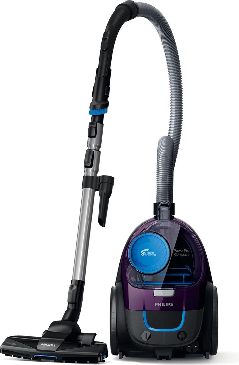 PHILIPS Stofzuiger zonder zak powerpro compact - blauw