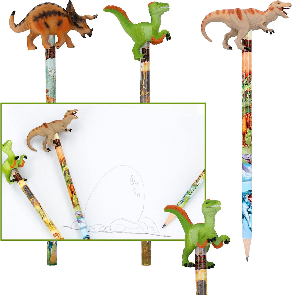 DINO WORLD - Potlood met dino topper