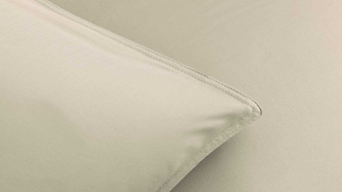 ZOHOME Percalle dekbedovertrek - 140x220cm - cool beige