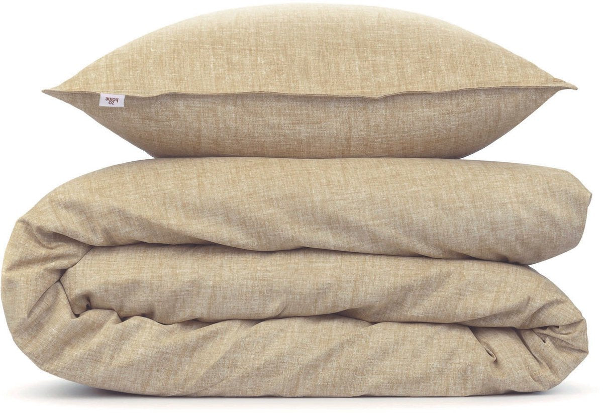 ZOHOME Lino dekbedovertrek - 140x220cm - tan brown