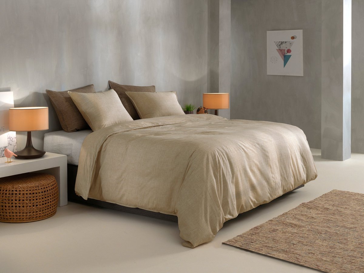 ZOHOME Lino dekbedovertrek - 240x220cm - tan brown