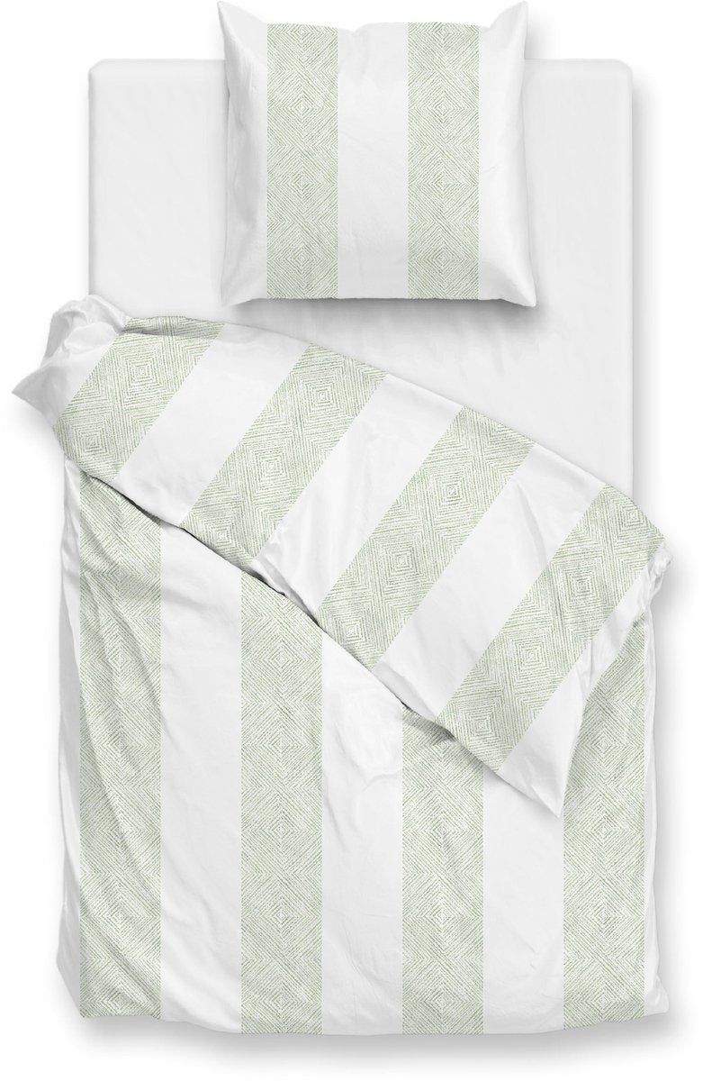 ZOHOME Tratti di Satinado dekbedovertrek - 140x220cm - foam green