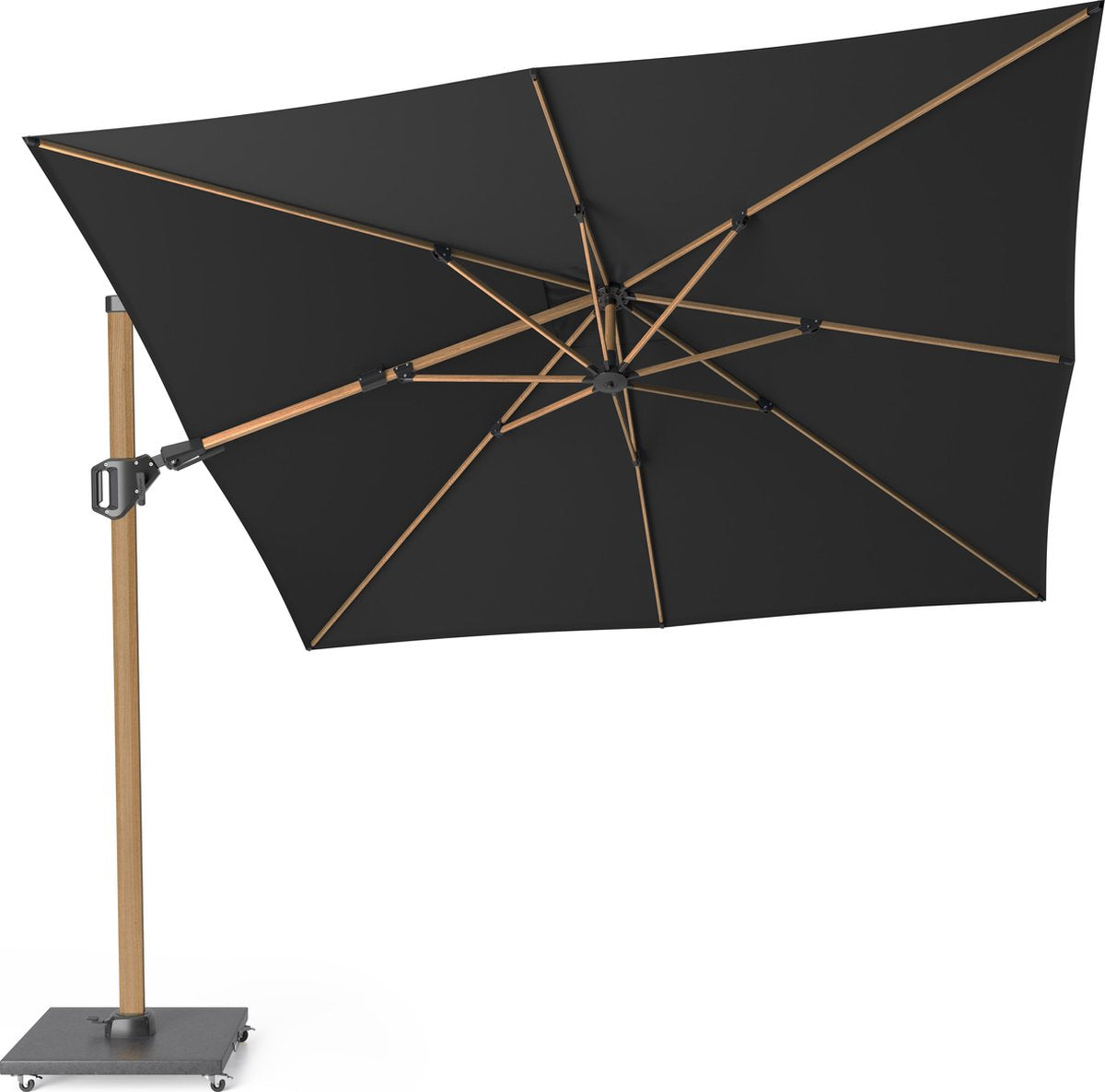 Platinum CHALLENGER T2 premium parasol - 300x300cm - teak look/ faded black