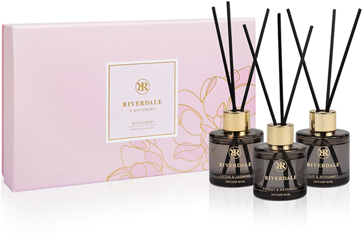 RIVERDALE Olivia cadeauset geurstokjes 3x 120ml