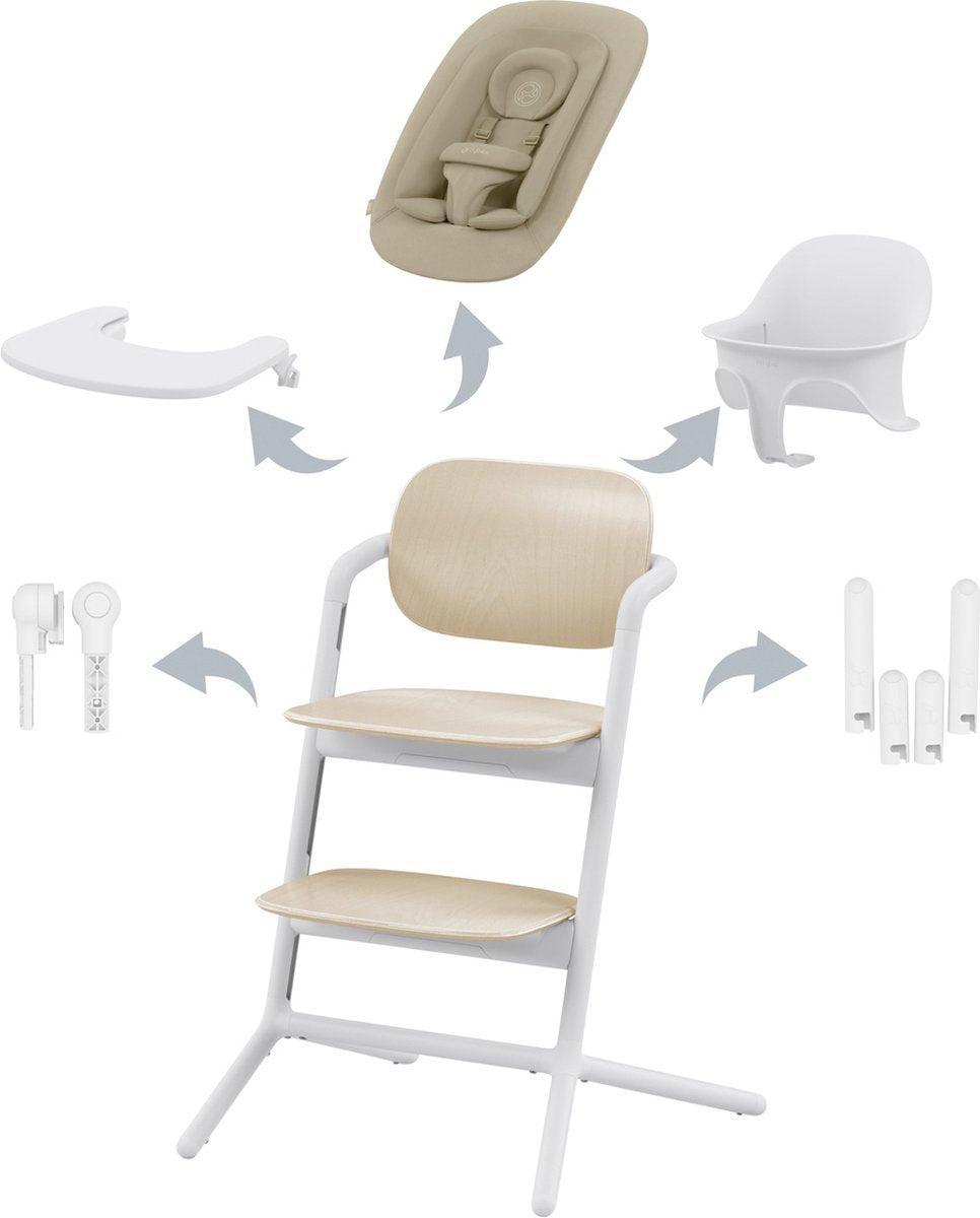 CYBEX Lemo 4in1 eetstoel - zand/ wit