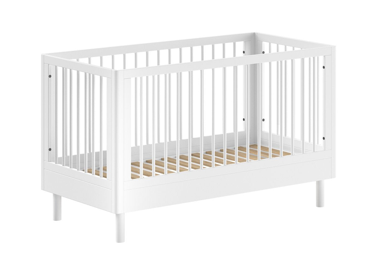 JAXX Forrest babybed - 70x140cm - beuk wit + ombouw toddler