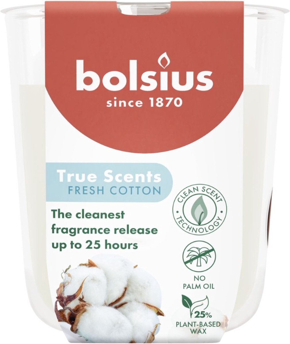 BOLSIUS Geurkaars in glas - fresh cotton