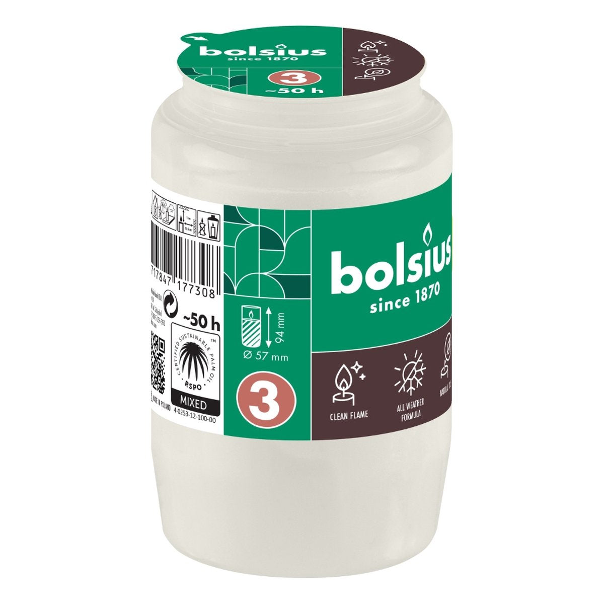 BOLSIUS Compolight - wit - nr.3 - herdenkingslicht