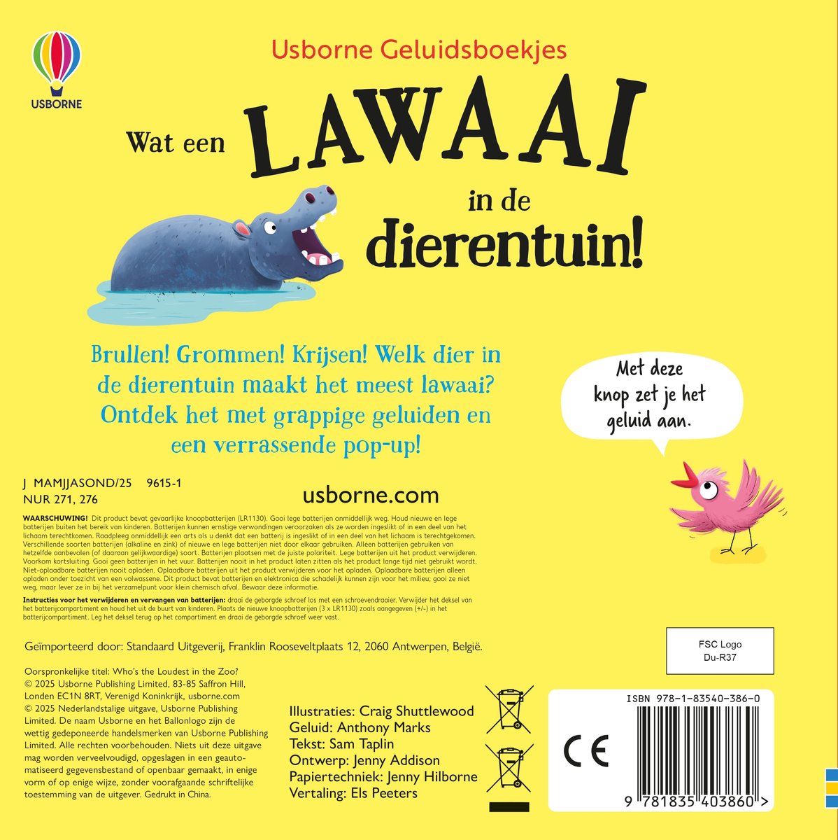 Wat een lawaai in de dierentuin -  Geluidenboekje