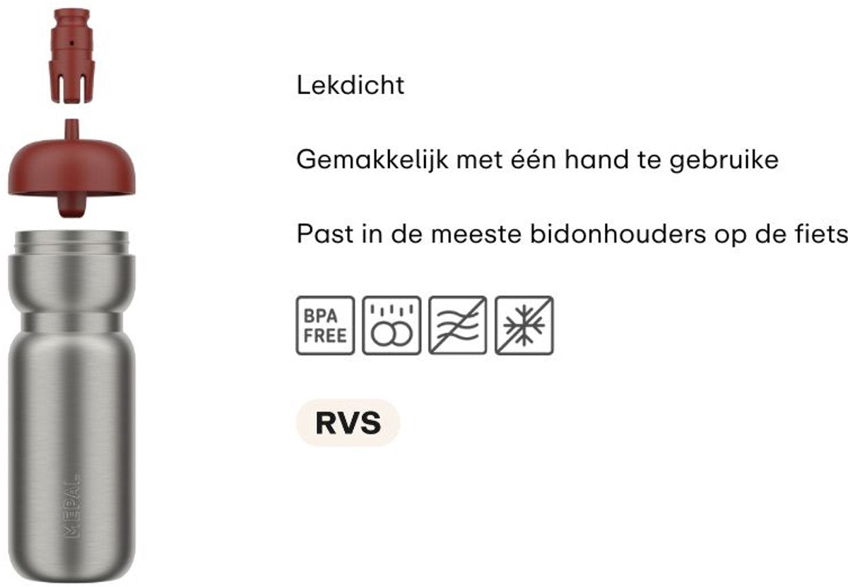MEPAL rvs bidon pull sport 800 ml - moss green