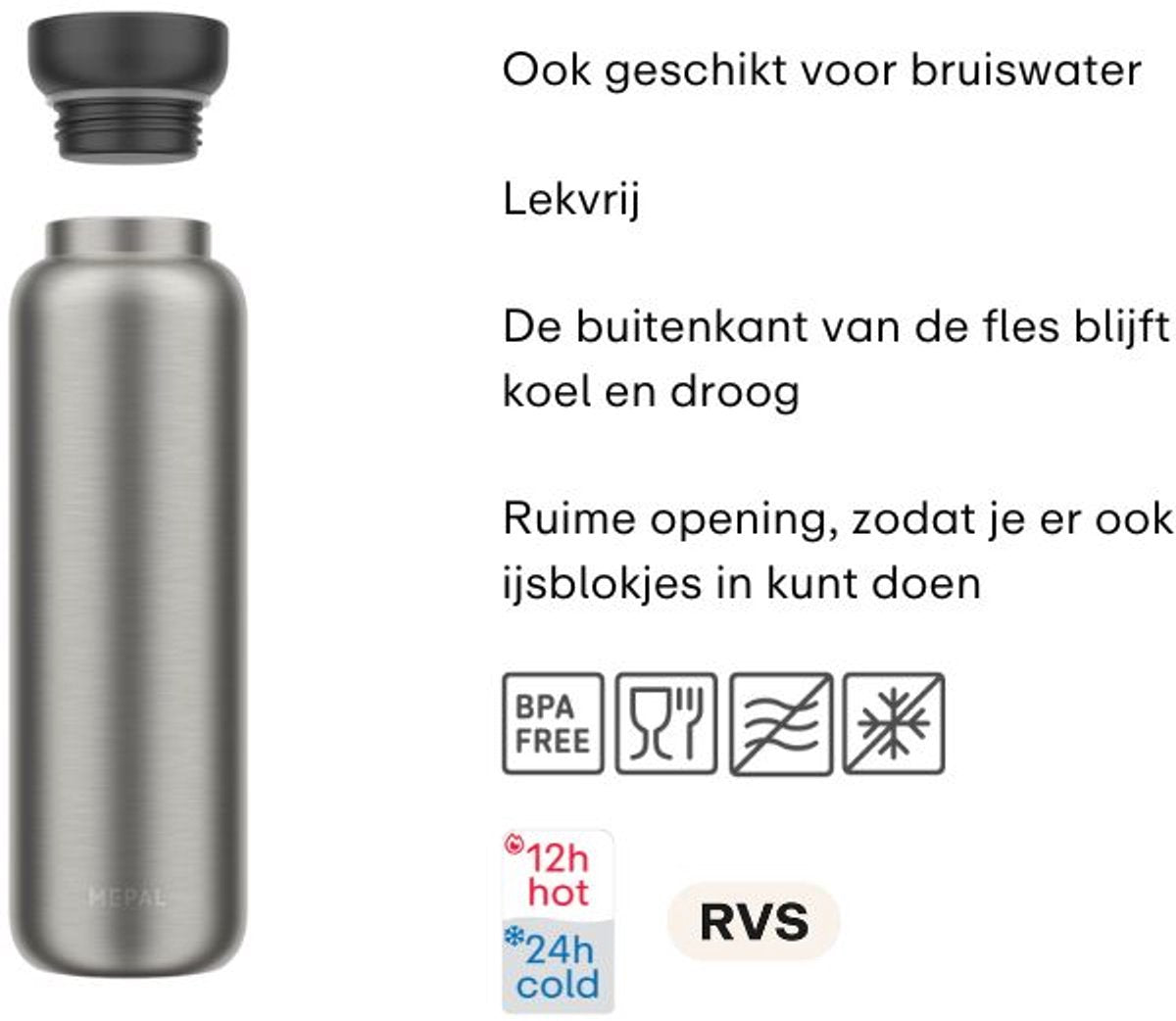 MEPAL isoleerfles ellipse 900 ml - nordic black