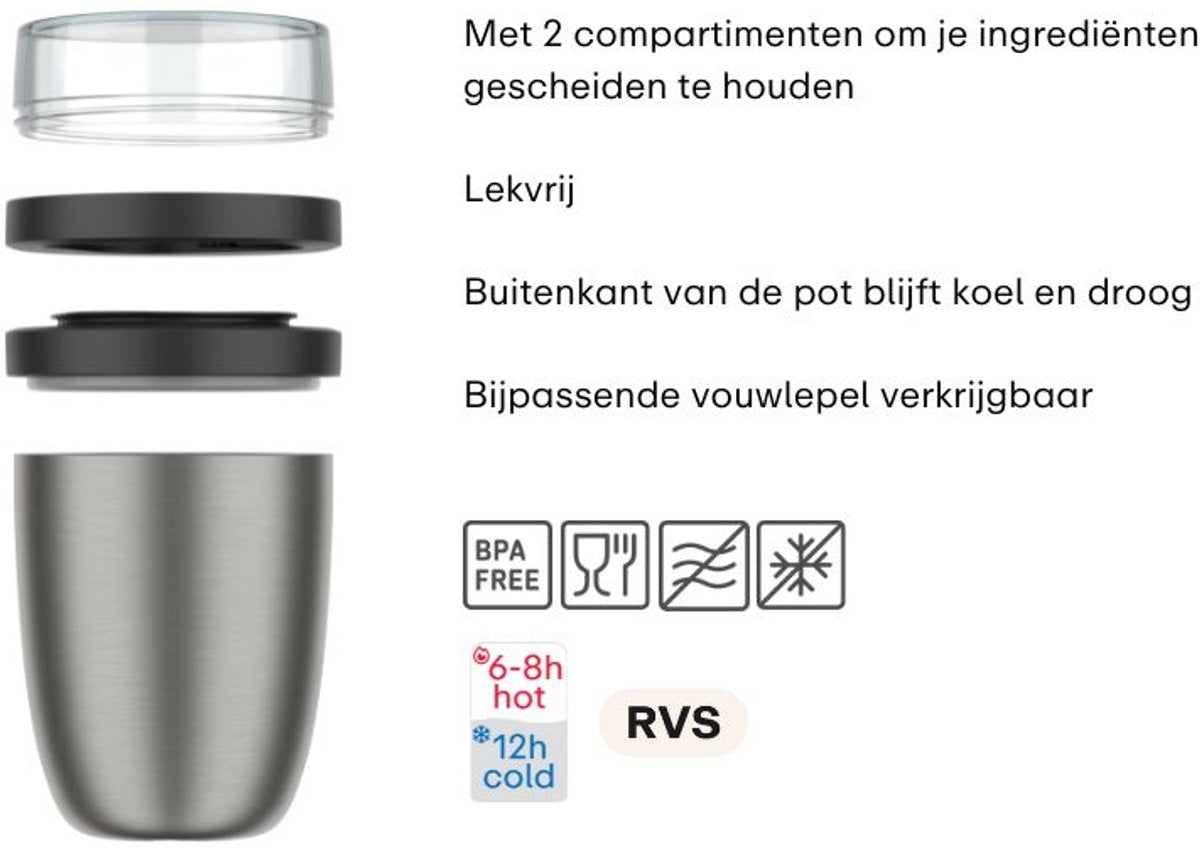 MEPAL isoleer lunchpot ellipse - nordic black