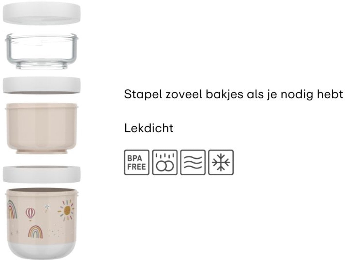 MEPAL snackbox stack mio 3-delig - little farm