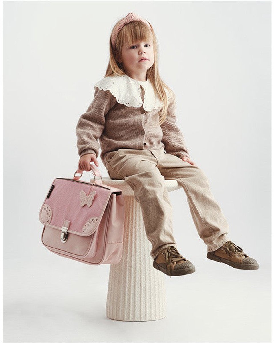 CARAMEL&CIE Schooltas small - Pink Oxford