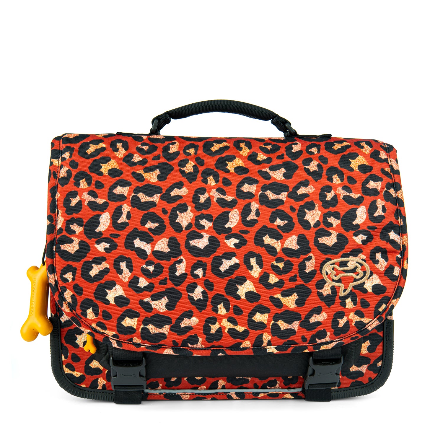 STONES & BONES Cedar schooltas - BLACK and GOLD roest