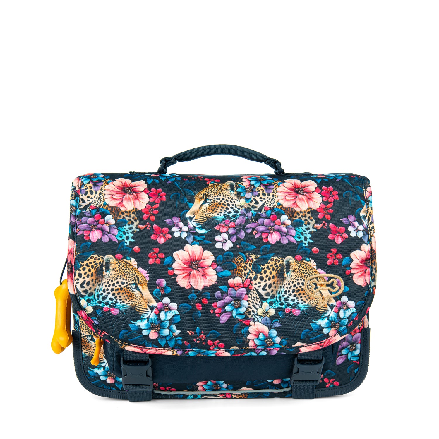 STONES & BONES Lily schooltas - FLORAL AMBUSH navy