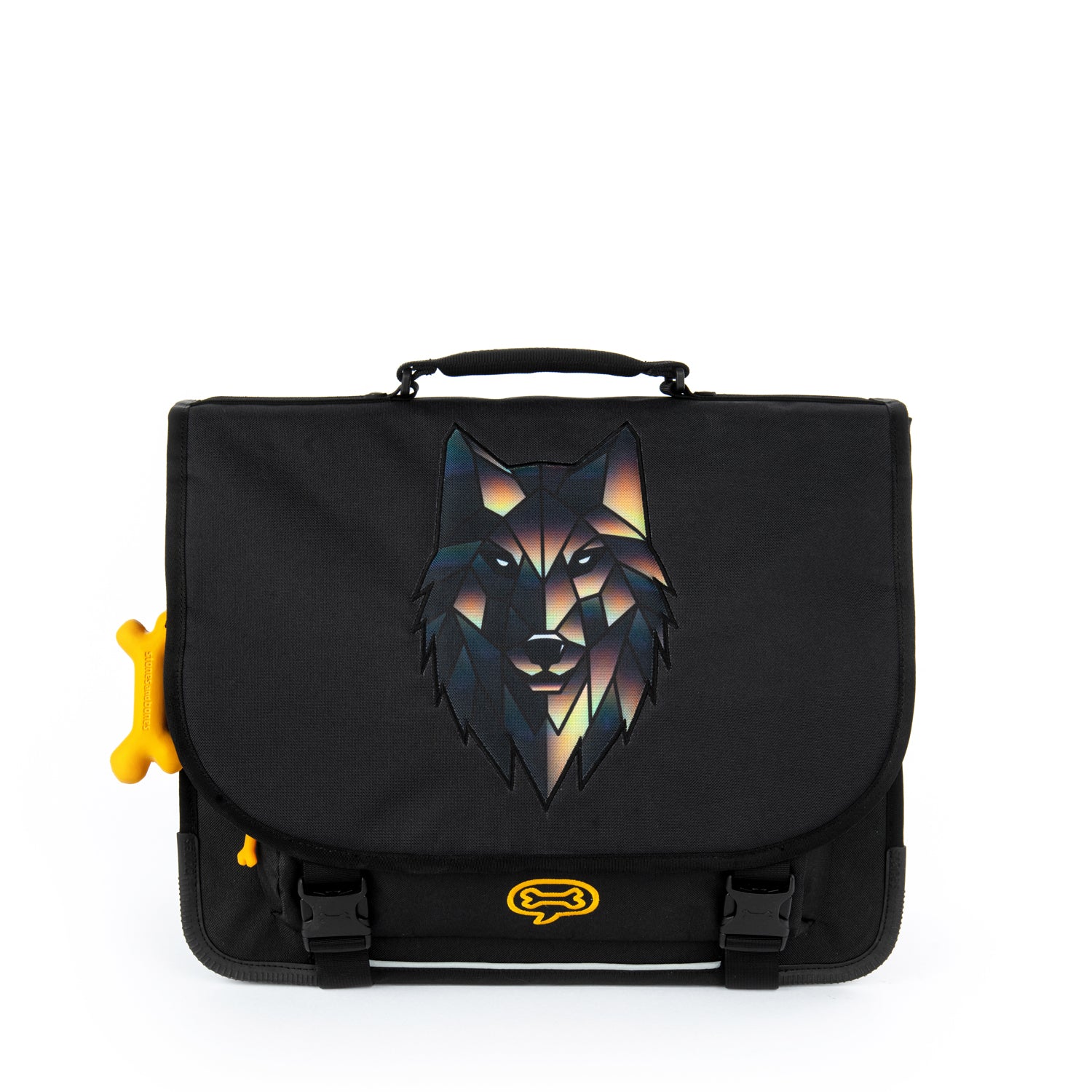 STONES & BONES Lily PL schooltas - WOLF zwart