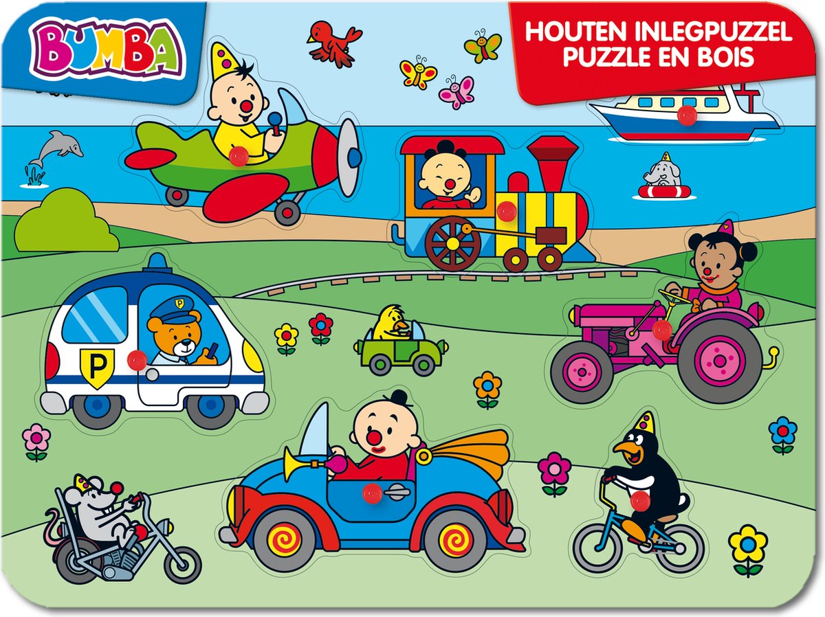 BUMBA Inlegpuzzel hout - voertuigen