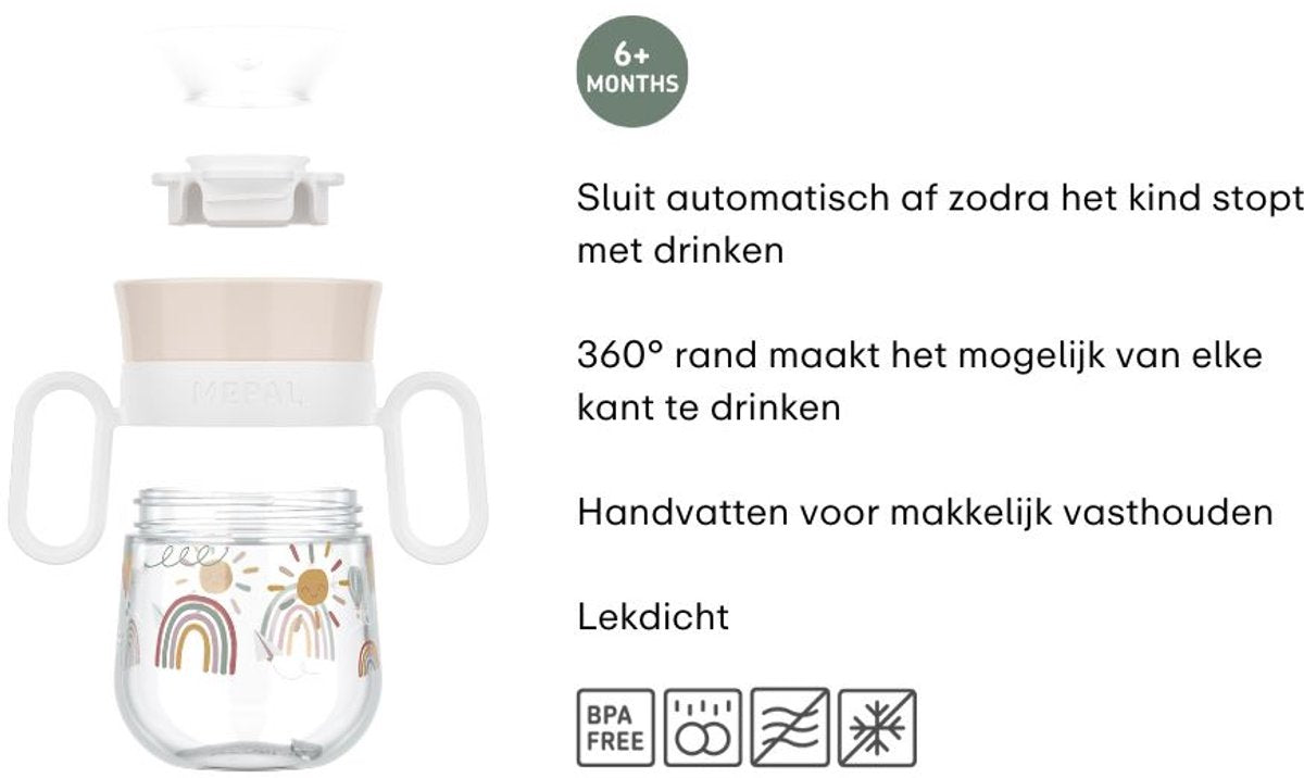 MEPAL 360° drinkbeker mio 200ml - sunshine  & rainbow