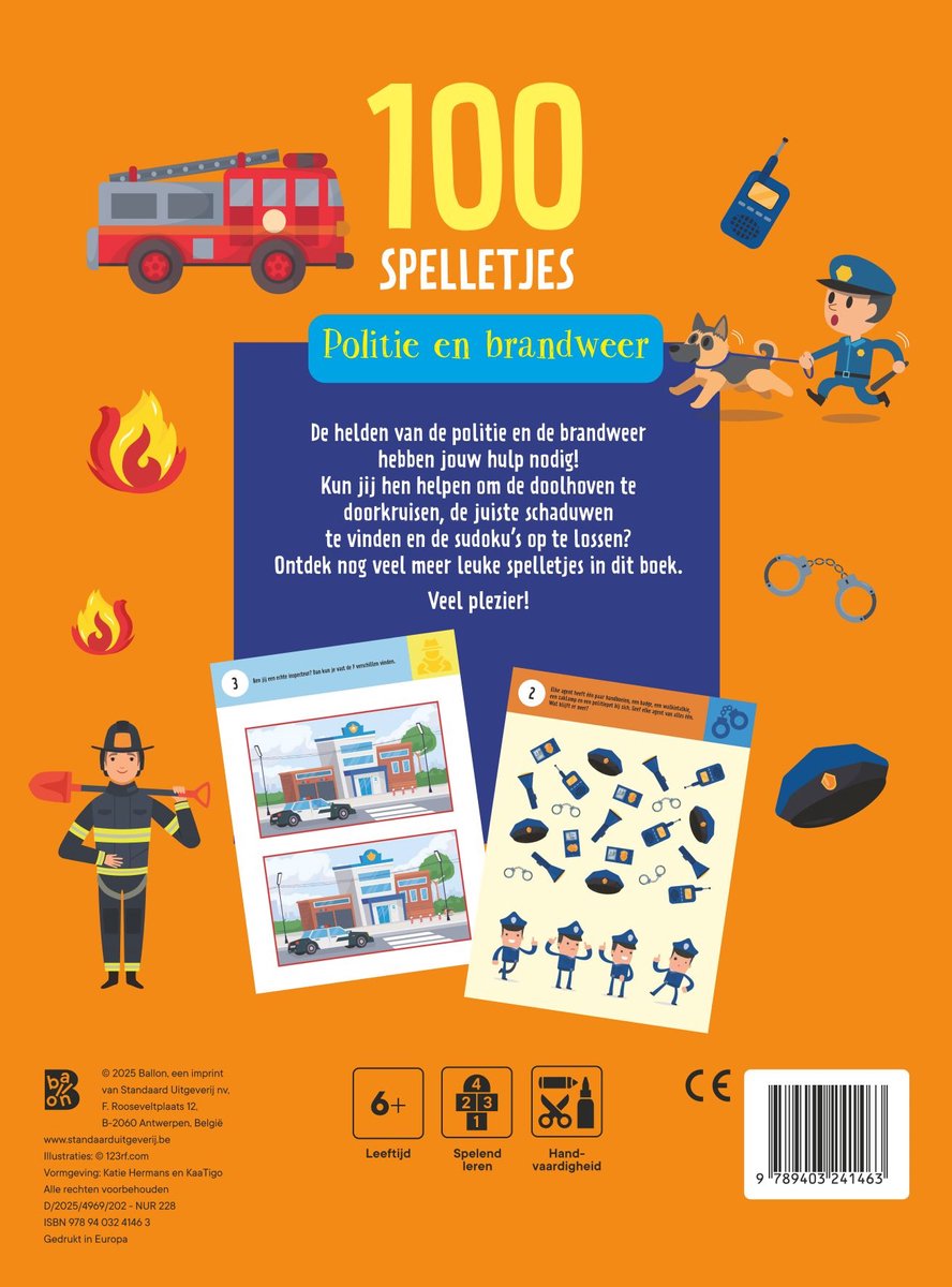 100 spelletjes - Politie en brandweer - +6 jaar