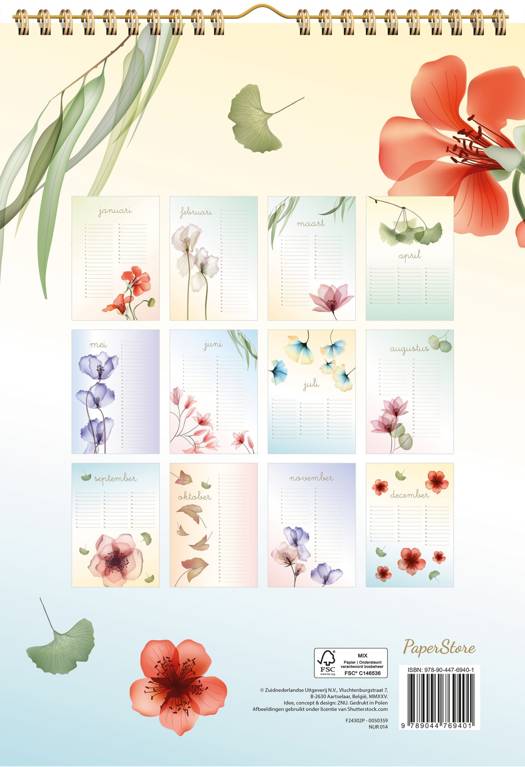 Verjaardagskalender Transparent Flowers
