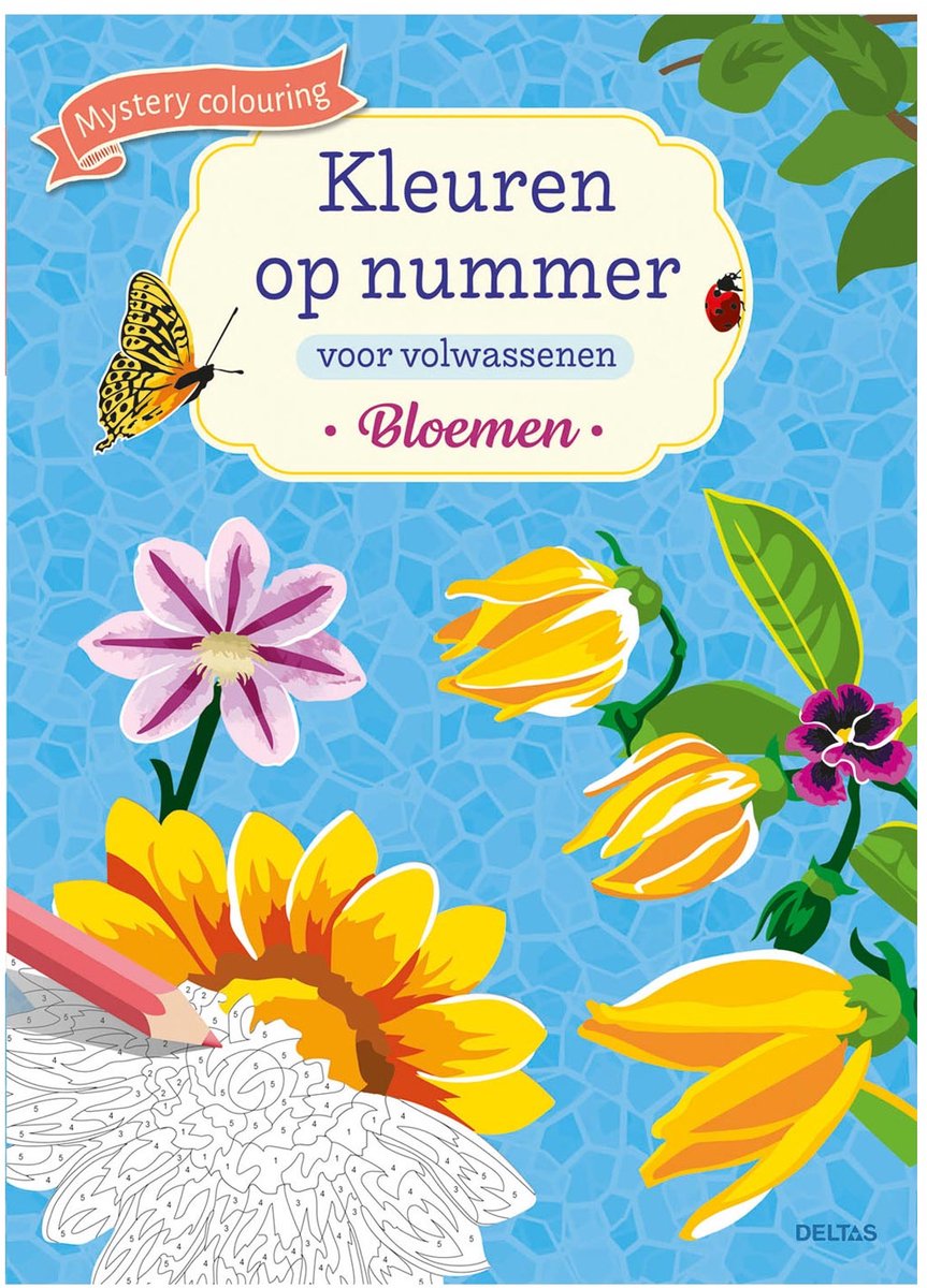 Kleuren op nummer voor volwassenen - Bloemen