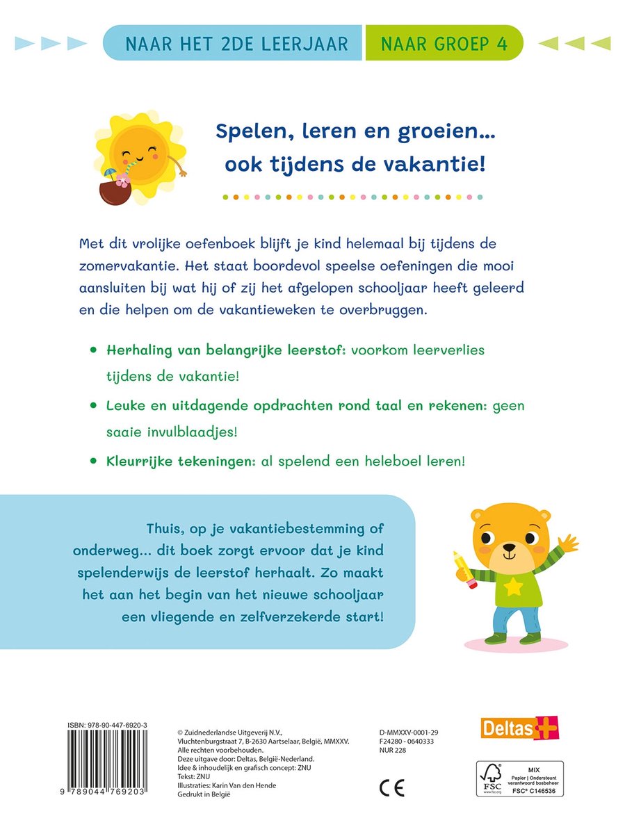Vakantie oefenpret - Leuke herhalingsoefeningen taal en rekenen (naar het 2de leerjaar / groep 4)