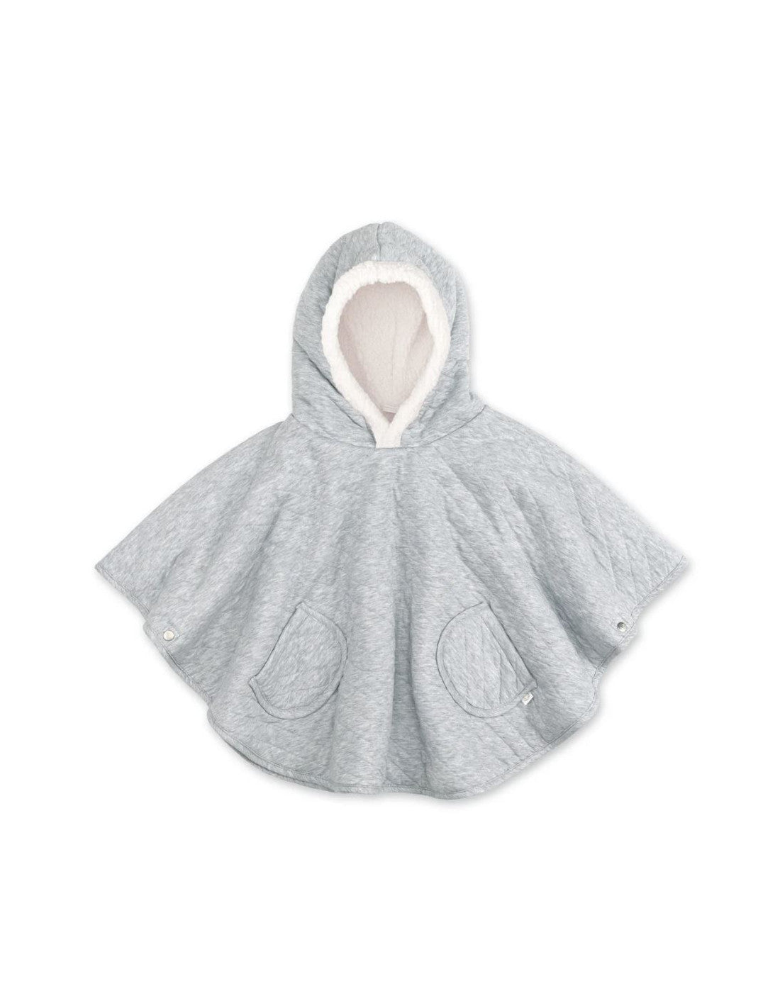 BeMini QUILT Poncho padded jersey + teddy - mix grey