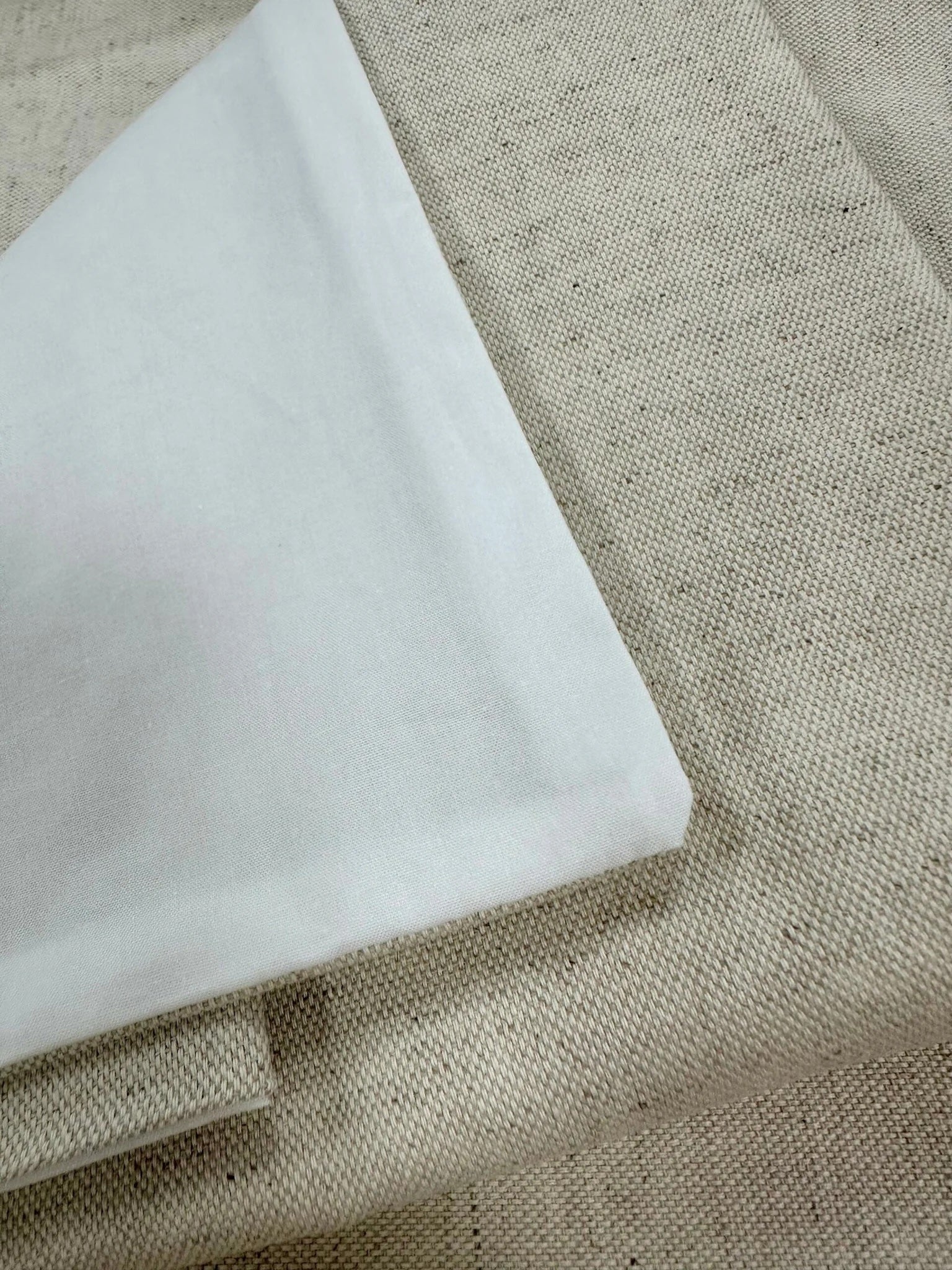 LIVING NATURE Donsovertrek - Linnen collectie beige