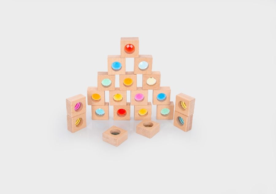 TICKIT Houten blokken caleidoscoop - 20st. 33074077