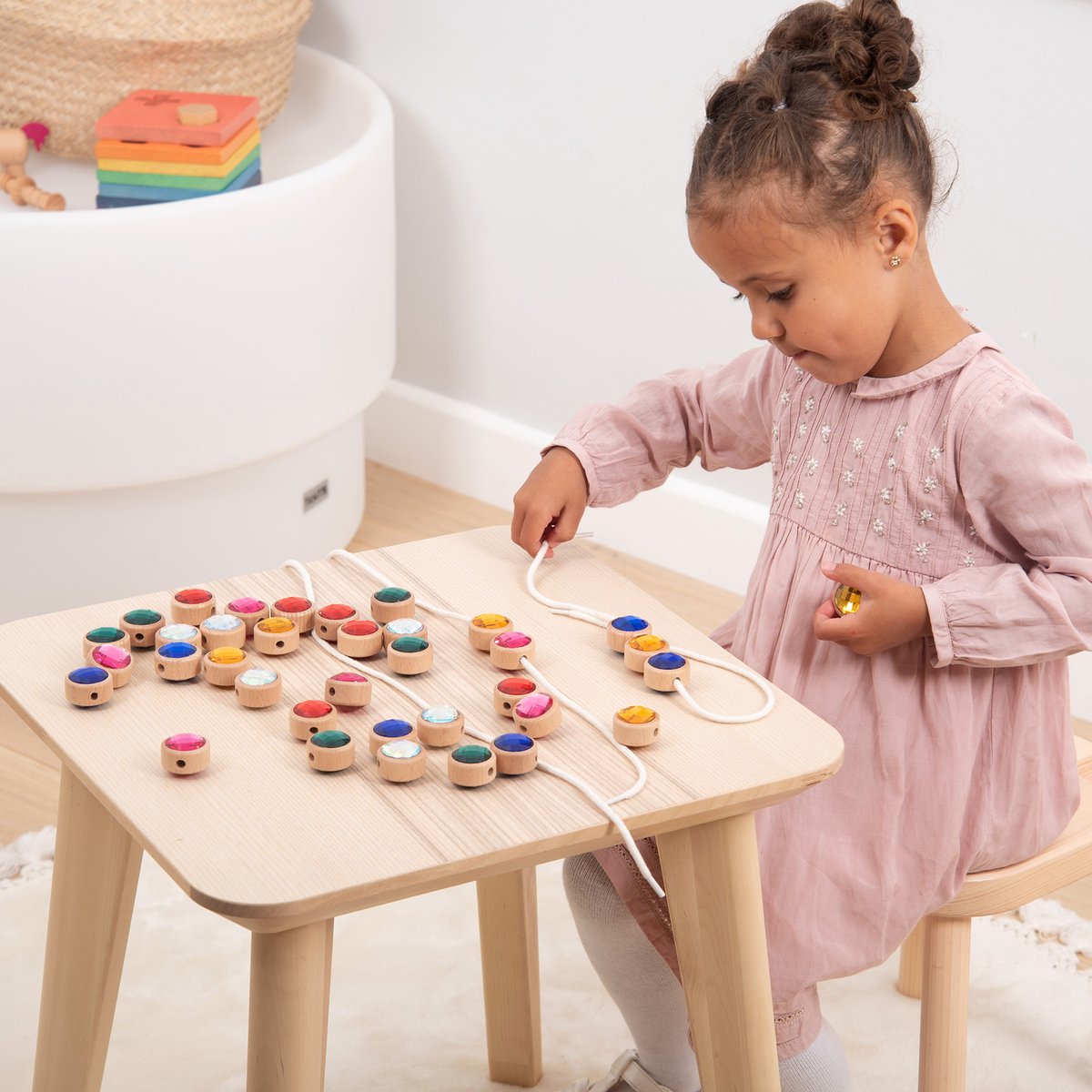 TICKIT Houten rijg juwleen - 36st. 33074075