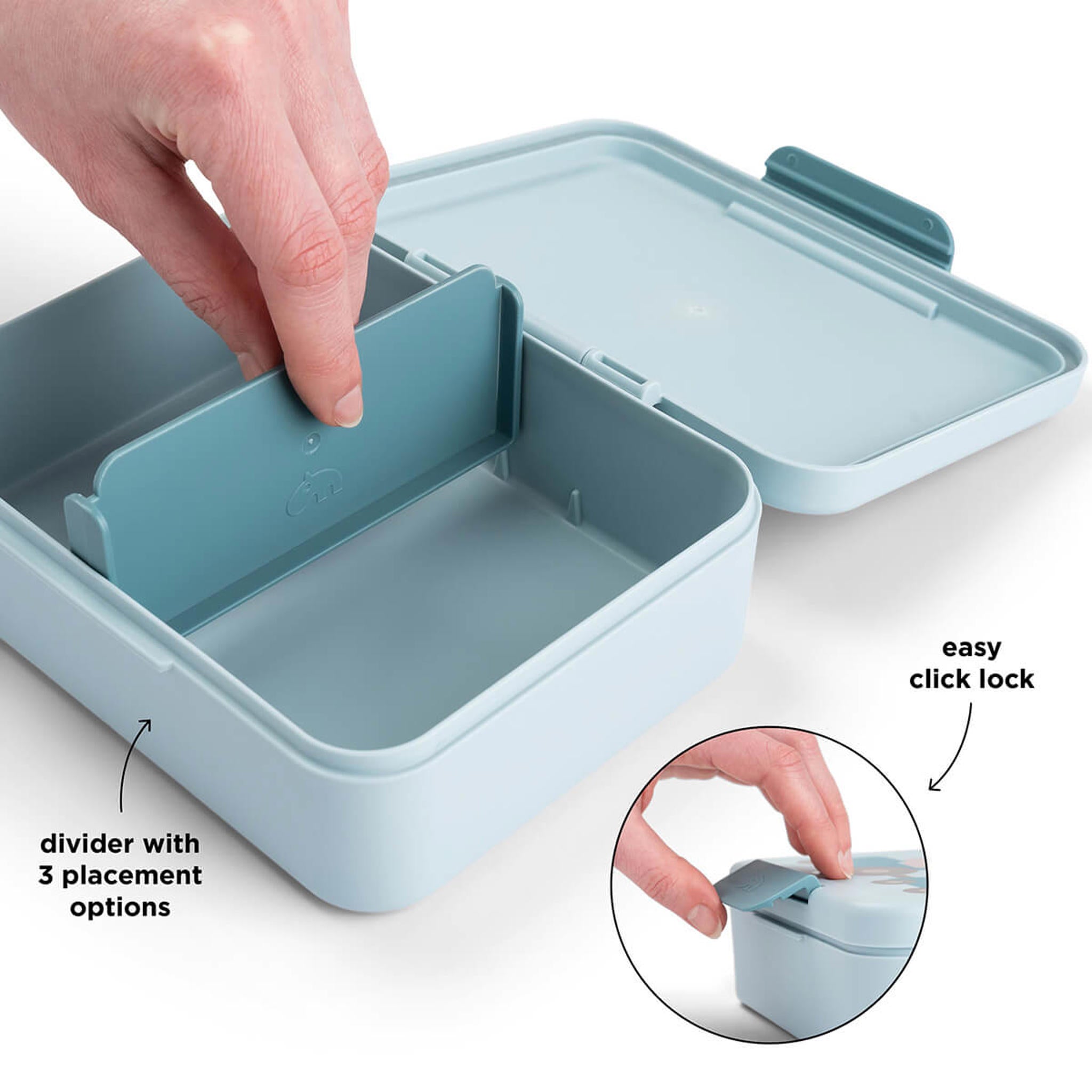 DONE BY DEER Tiny Farm -Lunchbox met onderverdeling - blauw