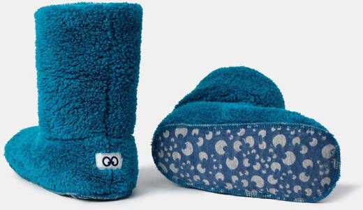 WOODY Pantoffels - groenblauw - 37/40