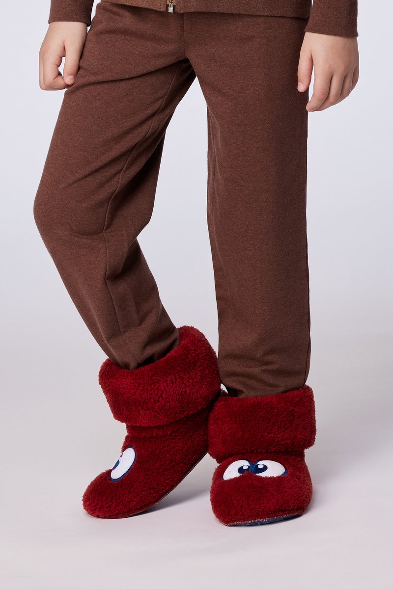 WOODY Pantoffels oogjes - donkerrood - 37/40