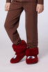 WOODY Pantoffels oogjes - donkerrood - 37/40