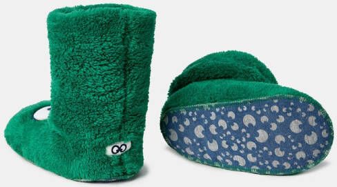 WOODY Pantoffels oogjes - donkergroen - 37/40