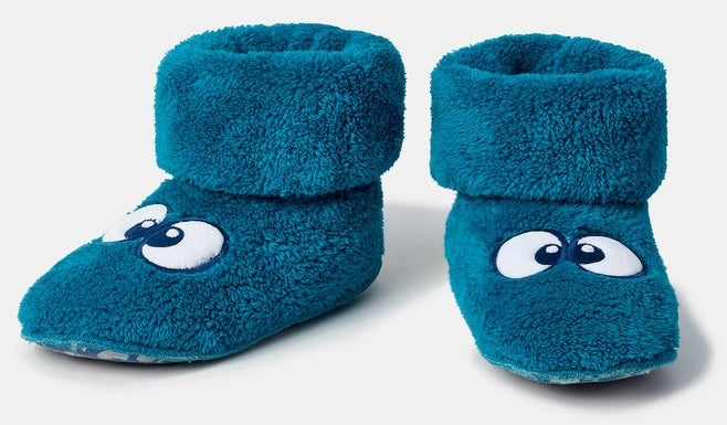 WOODY Pantoffels oogjes - groenblauw - 37/40