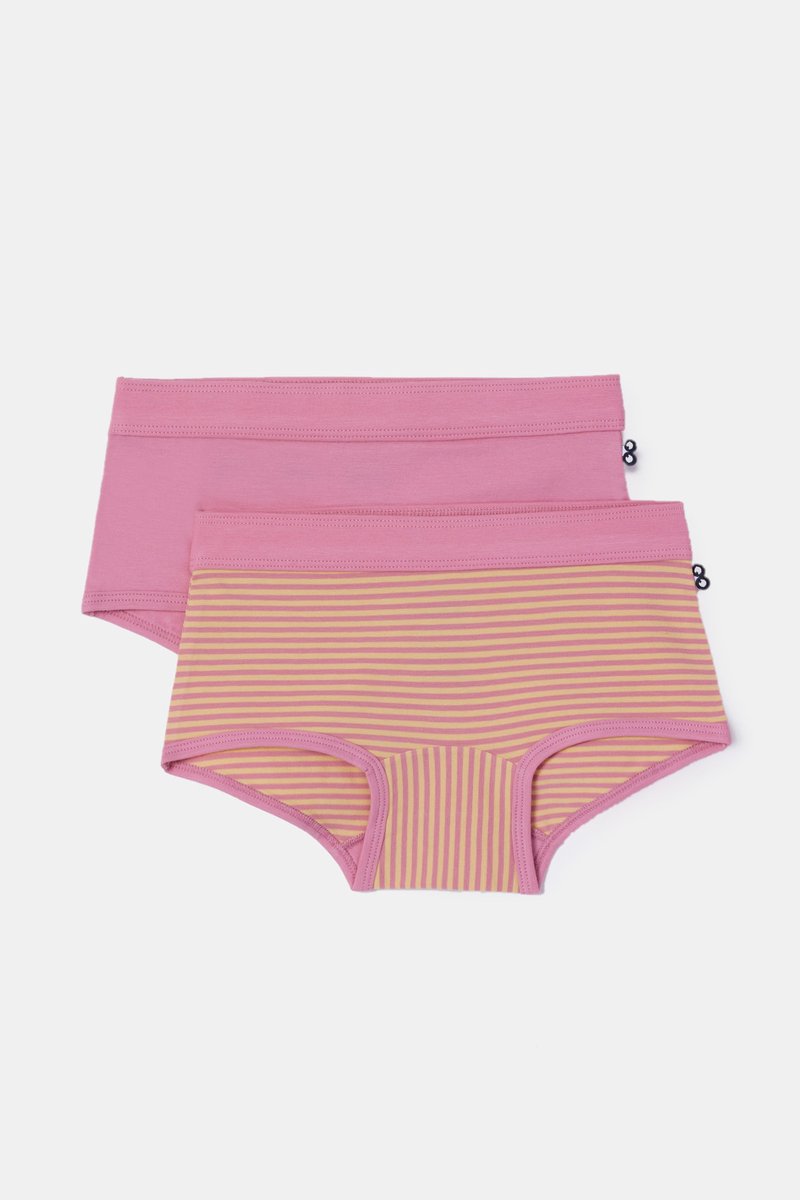 WOODY Meisjes boxer set roze + streep - 3Y